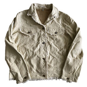 Women's Cream Leather Jacket